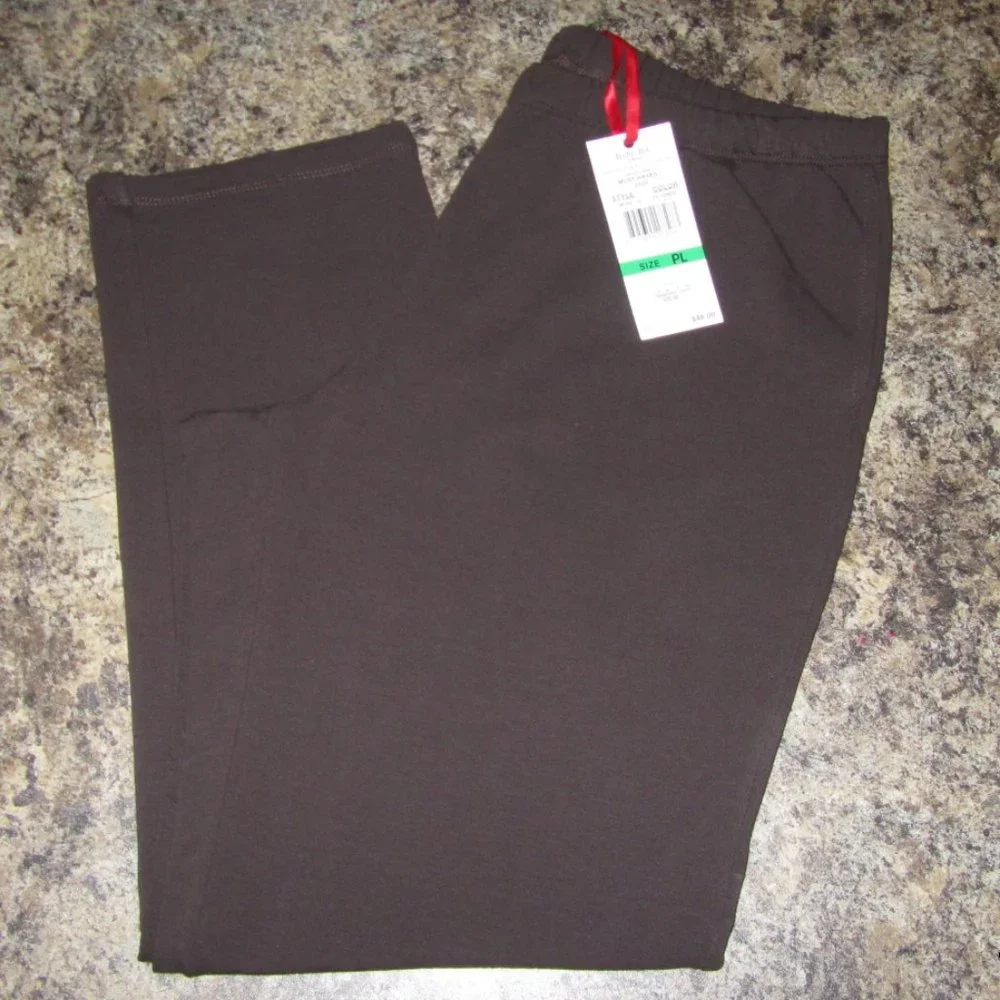 Women's Ruby Rd. Petite Large Brown Pull on Pants NWT-$46.00